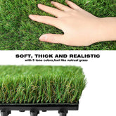 Lesmart Artificial Grass Tiles Interlocking Turf Set